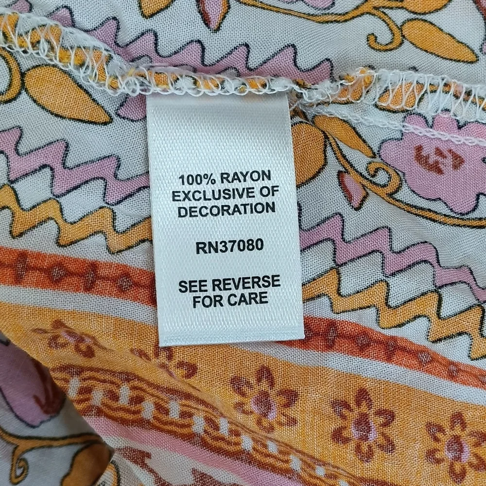 Cato Floral and Striped Blouse - Orange and Pink - Picture 6 of 7